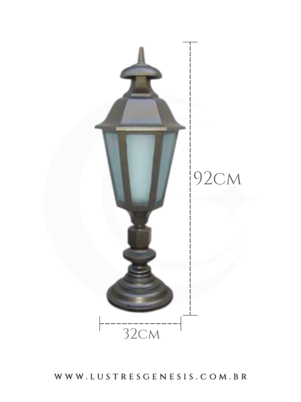 Poste Balizador de Jardim Externo 92cm em Alumínio Fundido Clássico para Fachada, Muro, Garagem e Área Externa Gourmet